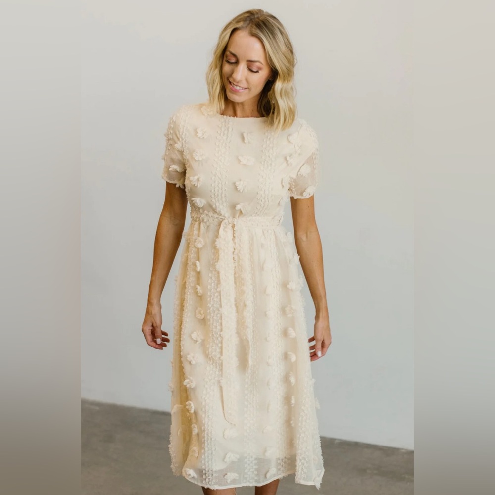 Darbi Floral Dot Midi Dress | Cream